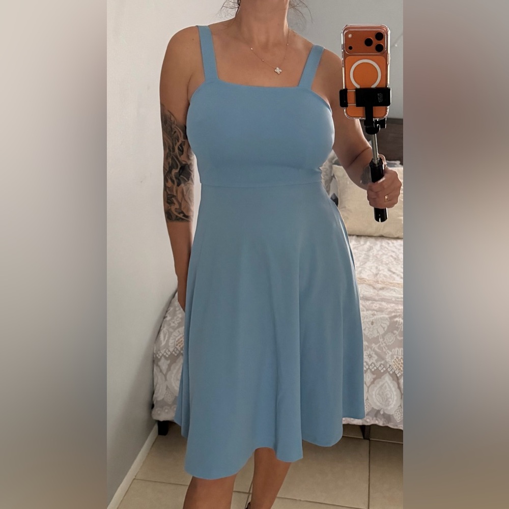 Milreason Blue A-Line Dress Size S Modeled on Size M Model NWT